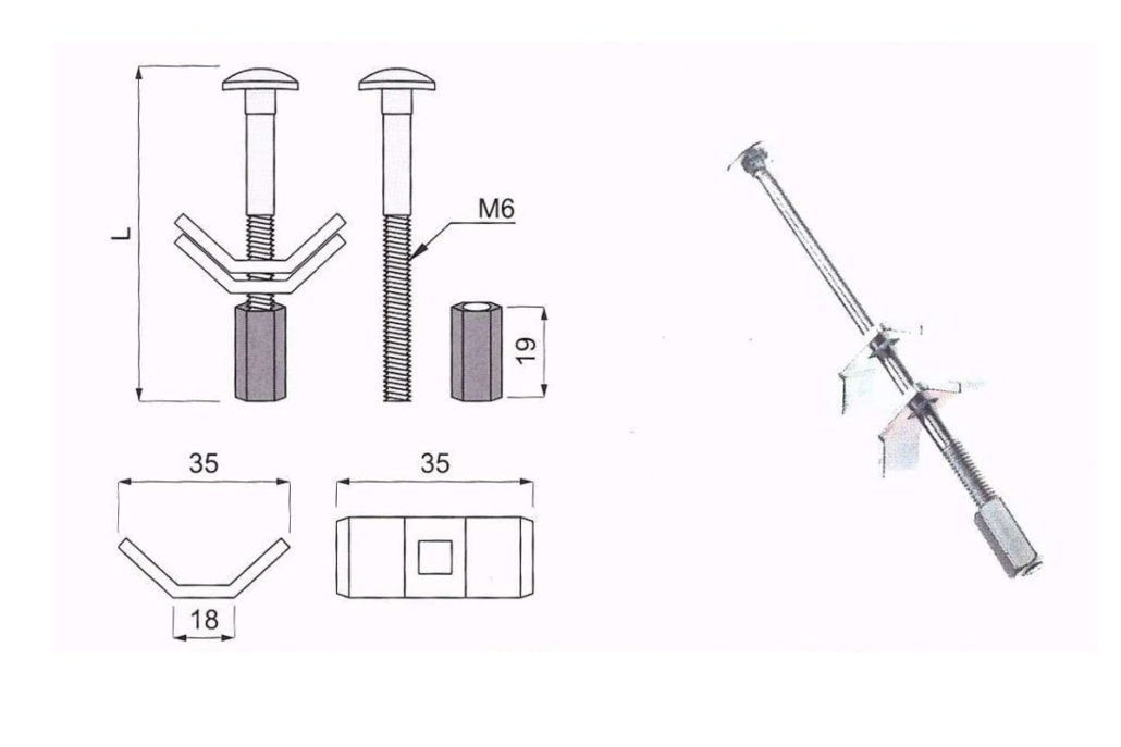 Złącze do blatu MN-109 rys. techniczny