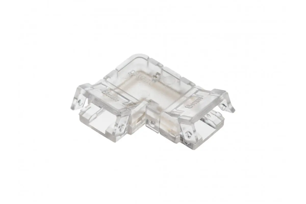 Złączka przezroczysta do taśm COB 8mm pod kątem 90st