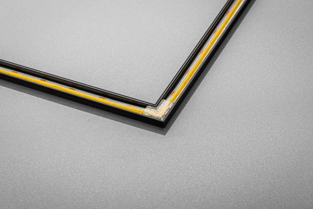 Złączka przezroczysta do taśm COB 8mm pod kątem 90st