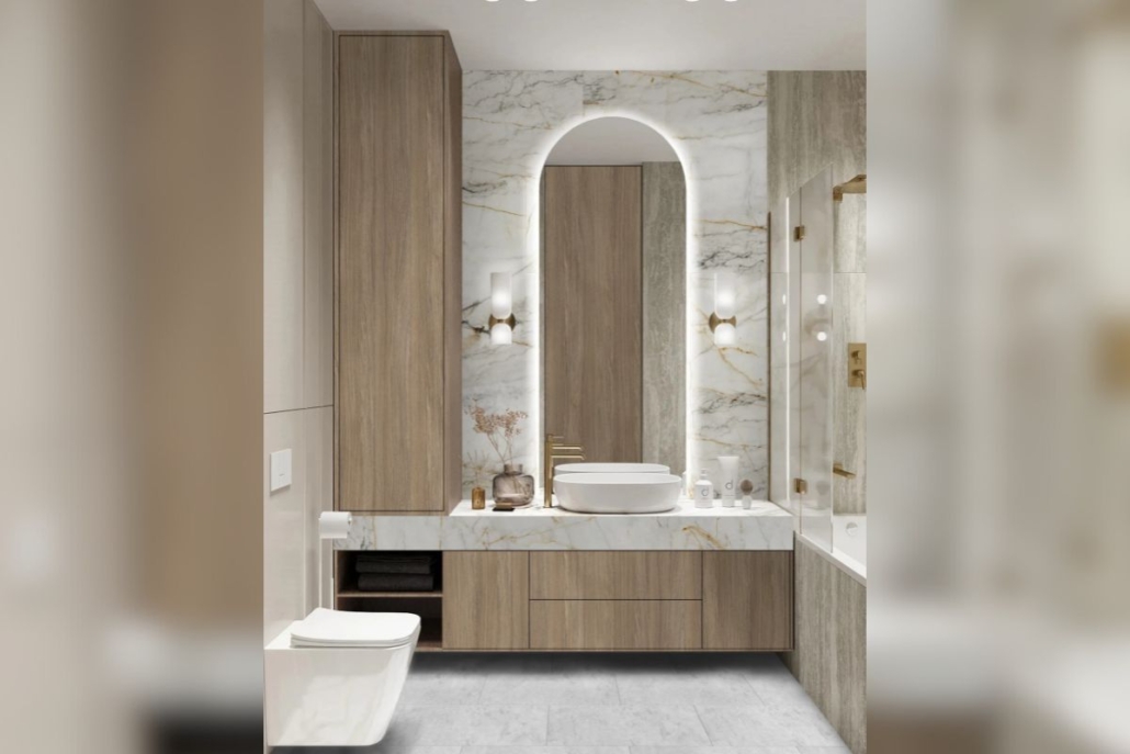 Wodoodporna płyta ścienna Marble Gold R154