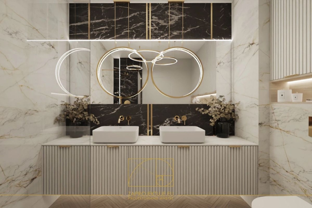 Wodoodporna płyta ścienna Marble Gold R154