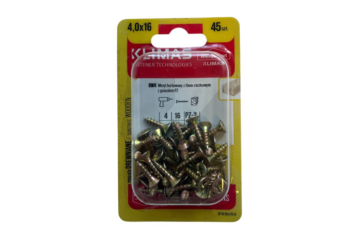 Wkręt hartowany do drewna KLIMAS 4 x 16 mm