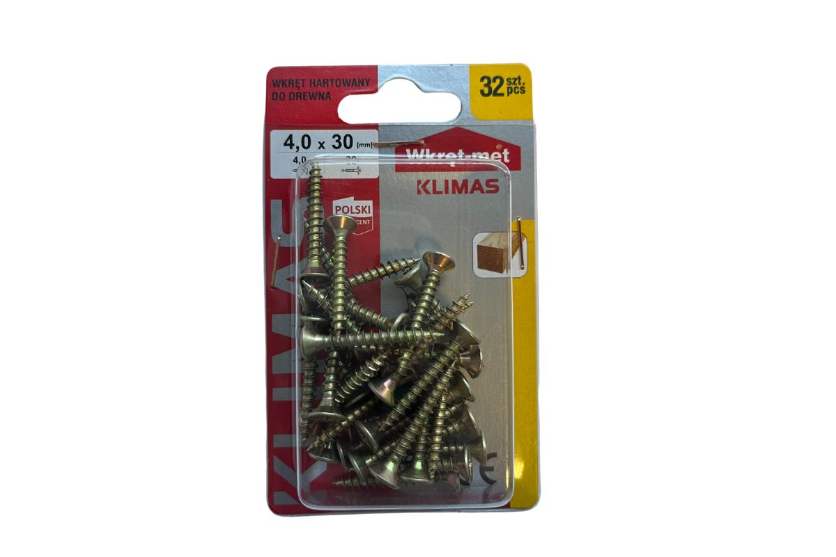 Wkręt hartowany do drewna KLIMAS 4 x 30 mm