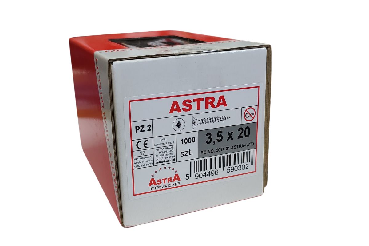 Wkręt 3,5x20 ocynk (1000) ASTRA - obrazek 3