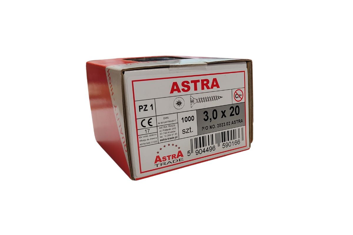 Wkręt ASTRA 3x20 ocynk (1000)