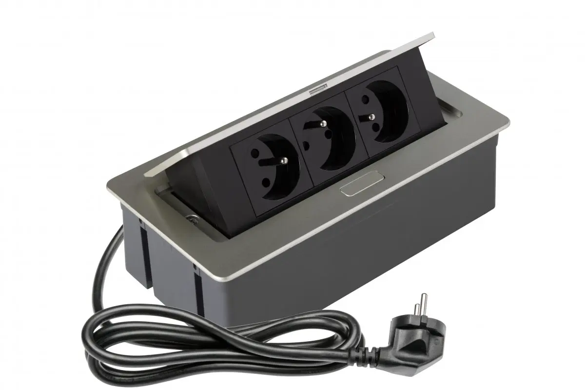 Biurkowy przedłużacz SOFT srebrny AE-PBSC3GU-53 GTV