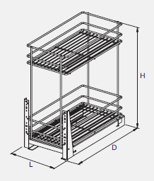 Kosz cargo 400 dwupoz. z mocowaniem dolnym linia standard NOMET - obrazek 3
