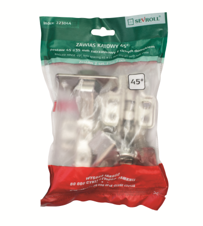 Zawias kątowy 45° cichy domyk (2 szt.) 223044 Sevroll - obrazek 4