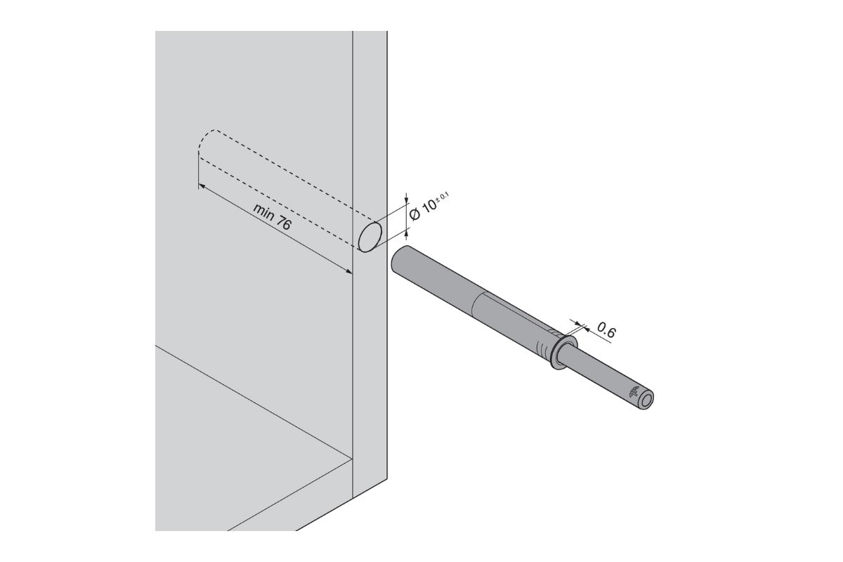 Odbojnik TIP-ON do drzwi z magnesem długi 956A1004 biały BLUM - obrazek 3