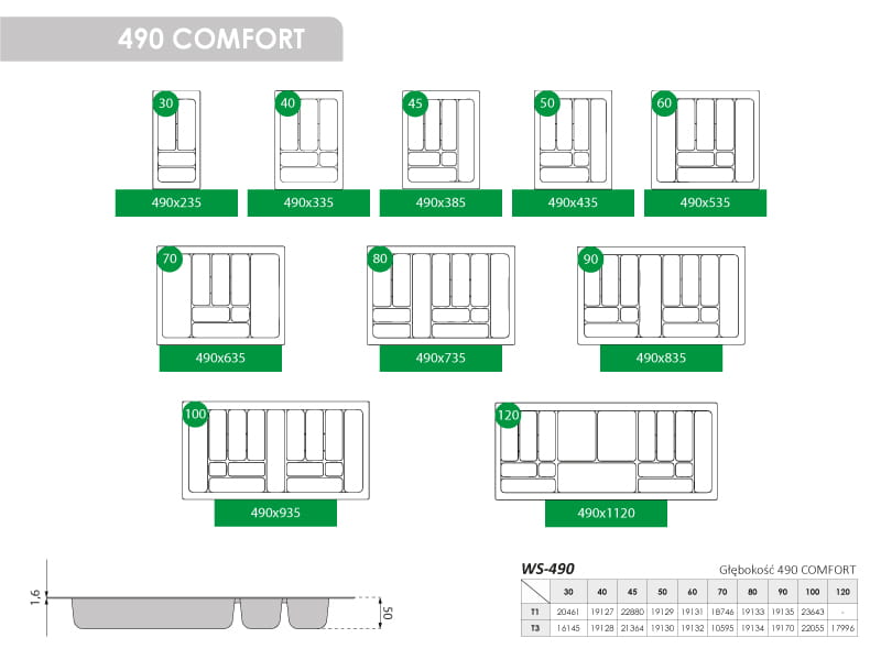 Wkład do szuflady WS-490 70/490 ATM - obrazek 3