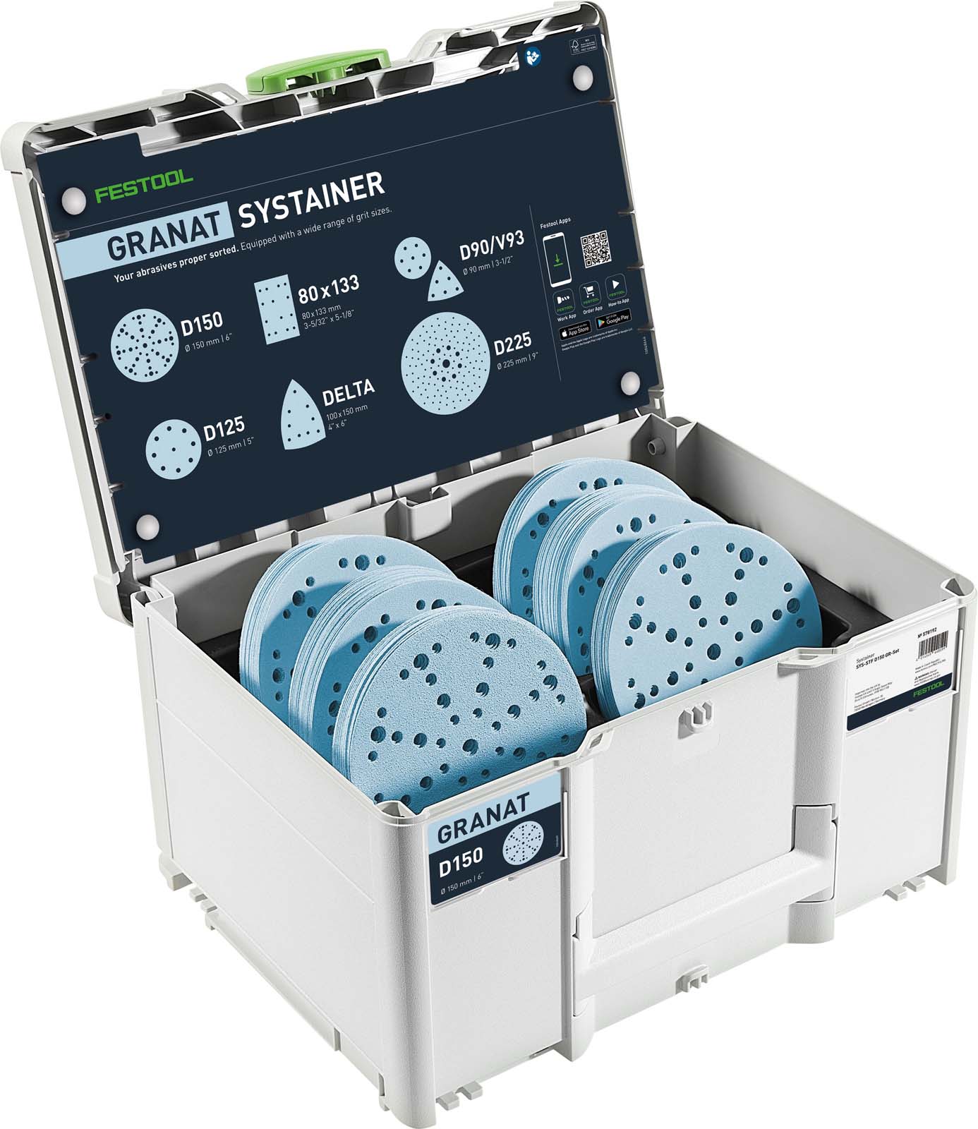 Festool Systainer³ na materiały ścierne Granat D150 GR SYS