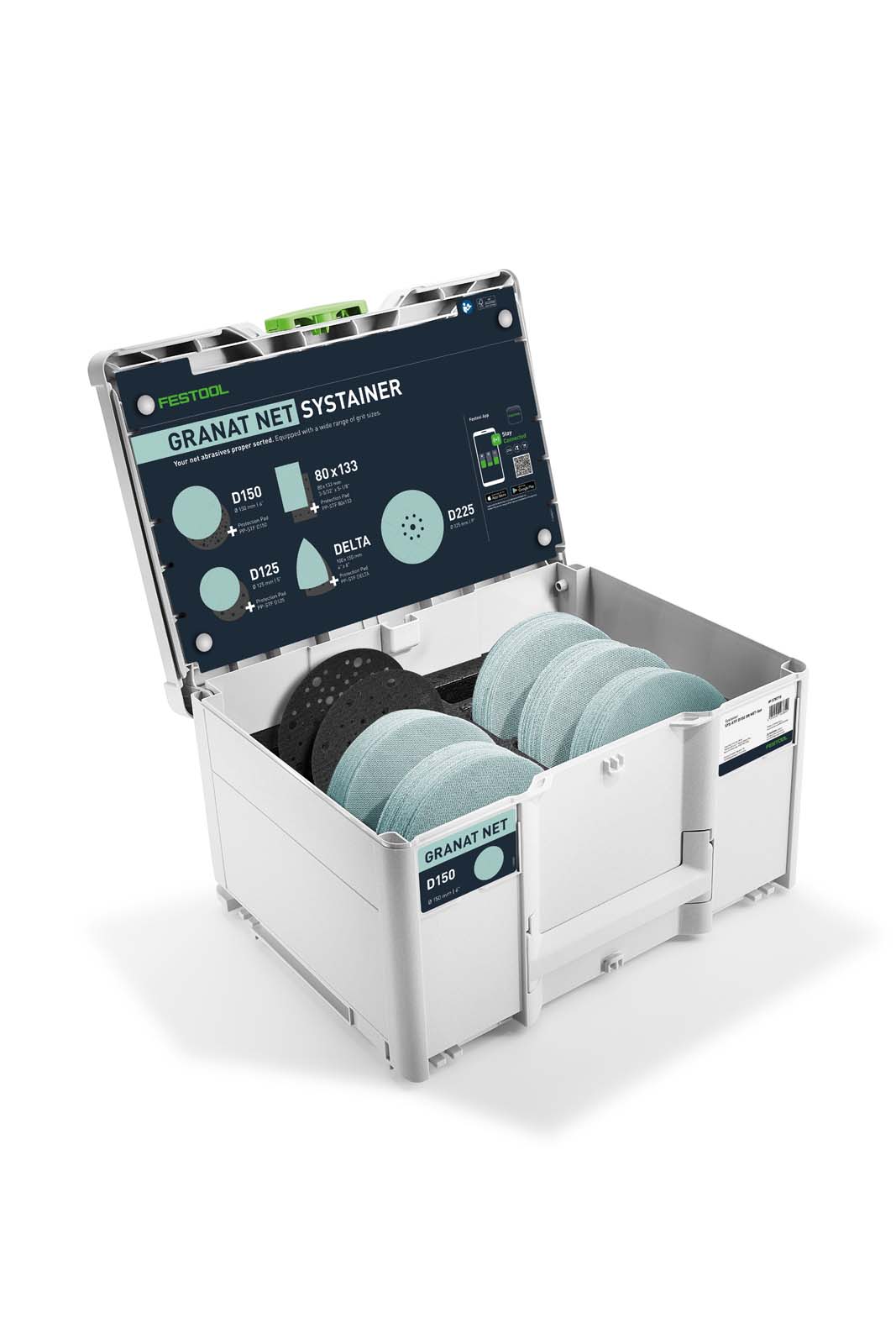 Festool Systainer³ na materiały ścierne Granat Net D150 GR NET SYS