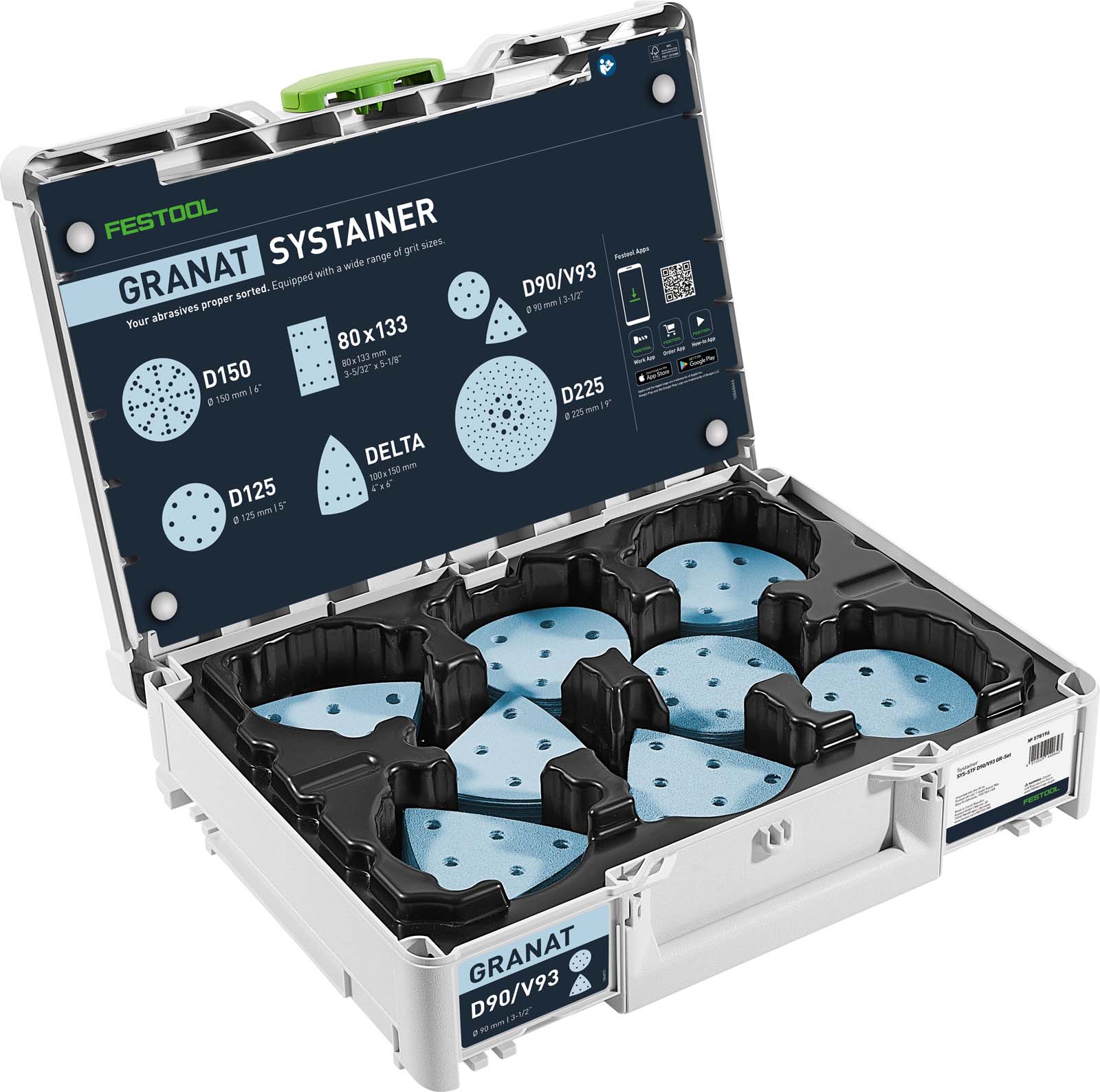 Festool Systainer³ na materiały ścierne Granat D90/V93 GR SYS