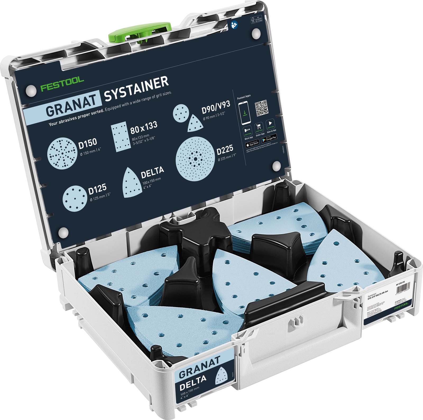 Festool Systainer³ na materiały ścierne Granat Delta GR SYS