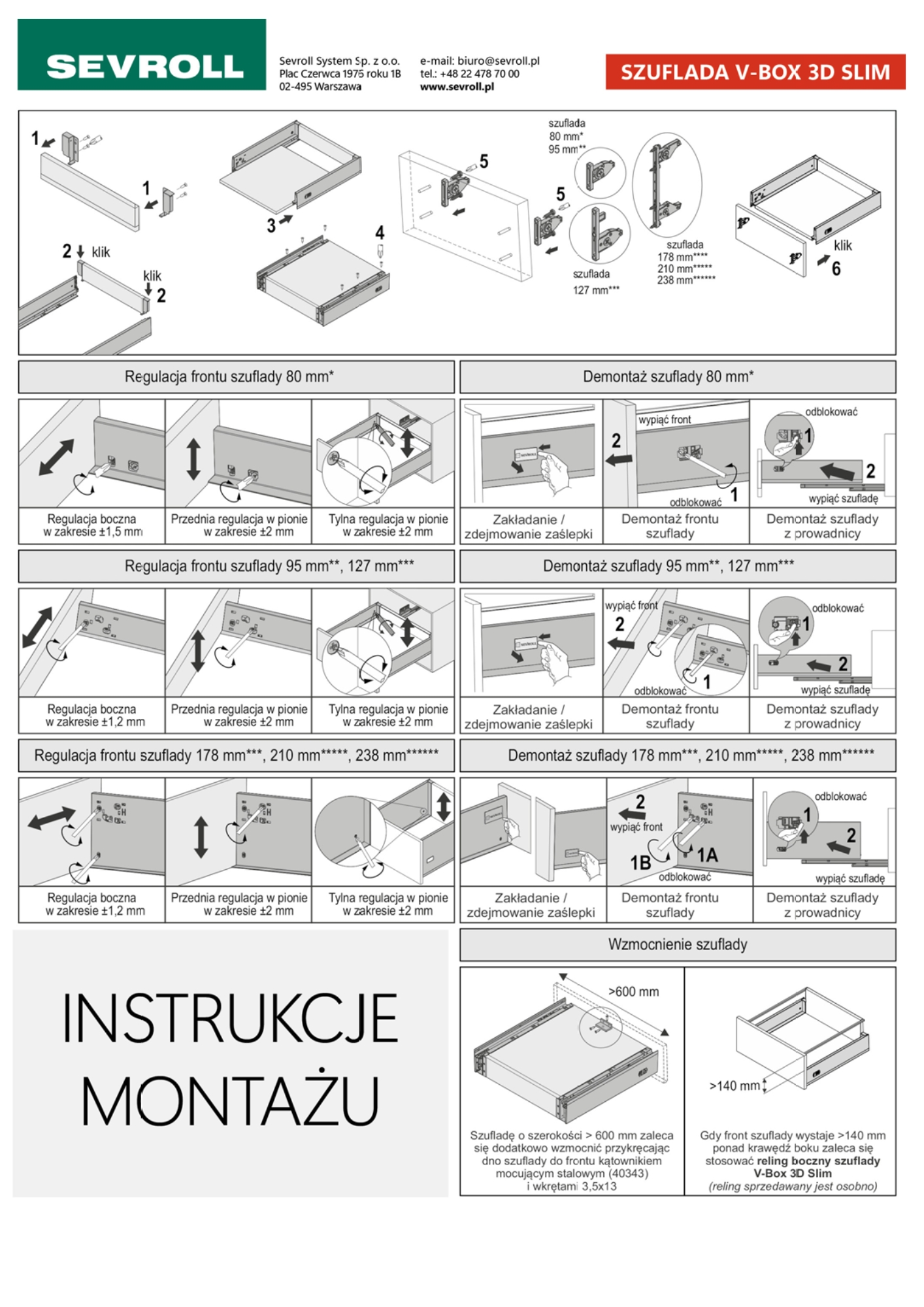 Szuflada V-BOX 3D Slim L-300 biała SEVROLL - obrazek 7