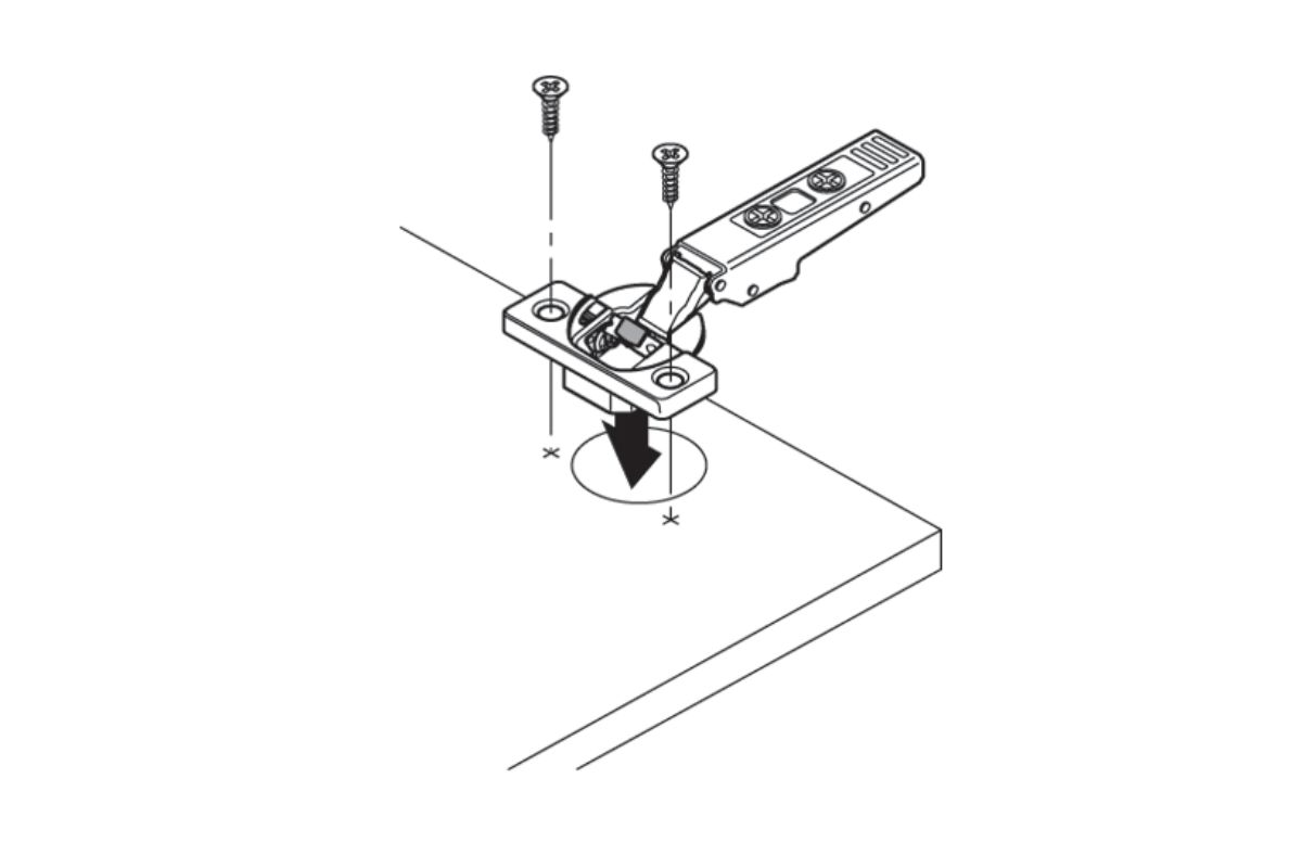 CLIP top BLUMOTION zawias standard. 110°，Drzwi bliźniacze, puszka na wkręty rys. tech.