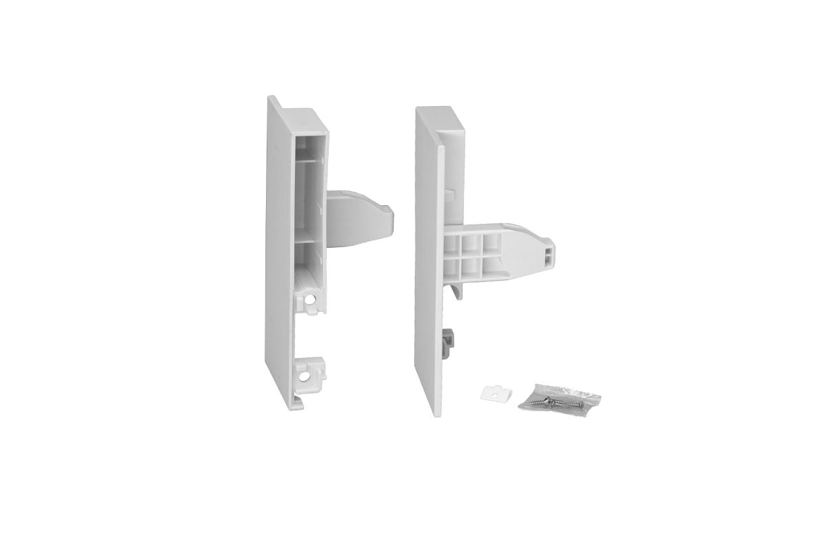 Mocowanie panelu przedniego szuflady wewnętrznej do szkła V-BOX 3D SLIM h=95mm, biały